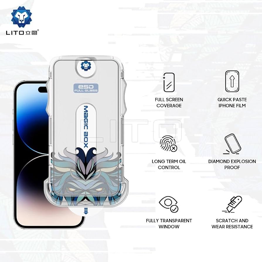 LITO Magic Glass Screen Protector Box With Applying Kit - Clear, Privacy & Matte for Apple iPhone | D+ Tools Series