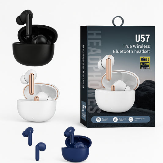 U57 Best Wireless Earpods with Hi-Res Audio, Touch Control & Fast Charging – Noise Reduction & Long Battery Life