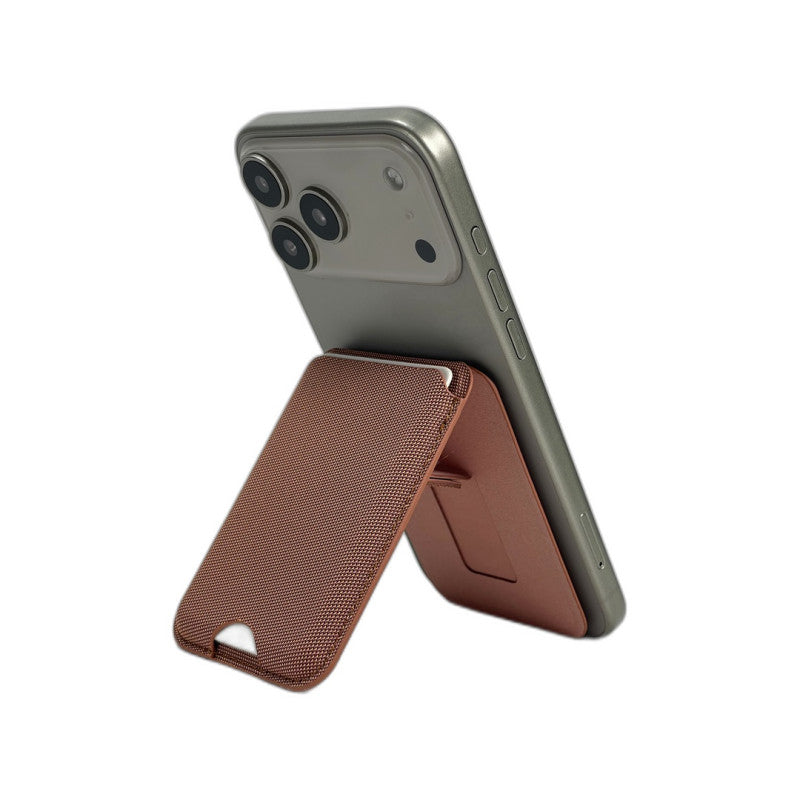 Snap on Phone Stand + Fabric Wallet - MagSafe TechWoven Slim Card Holder