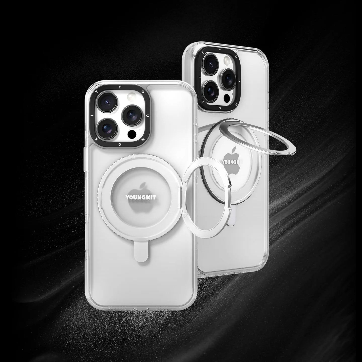 YoungKit Clear Spin Stand Case 16 Pro Max