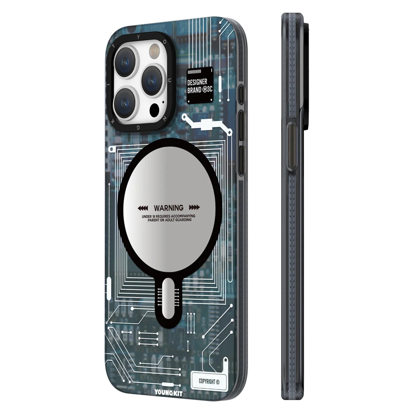 YoungKit Futuristic Circuit Case 16 Pro Max