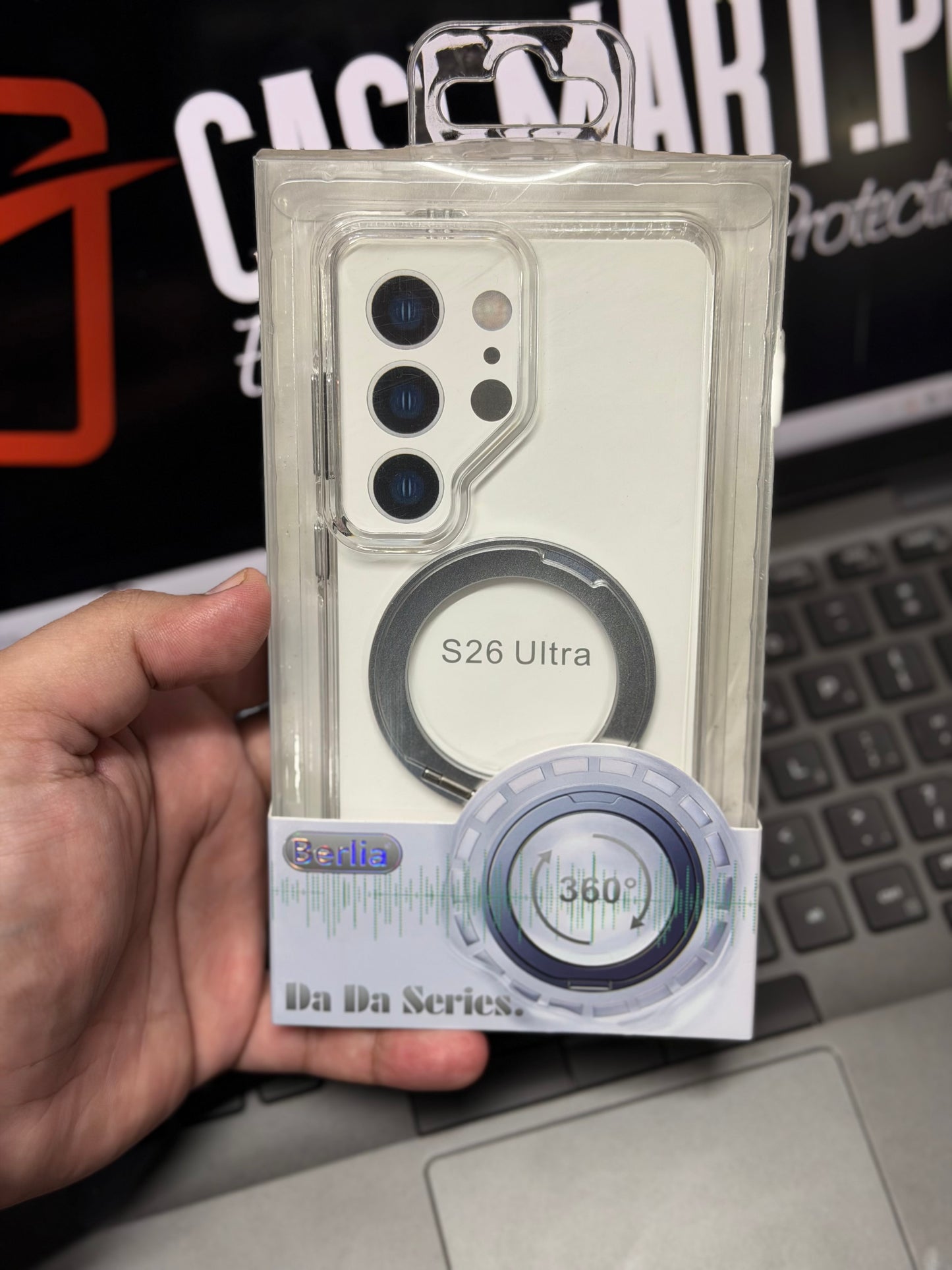 Berlia Non-Yellowing MagSafe 360 Rotating Stand Case - S26 Ultra