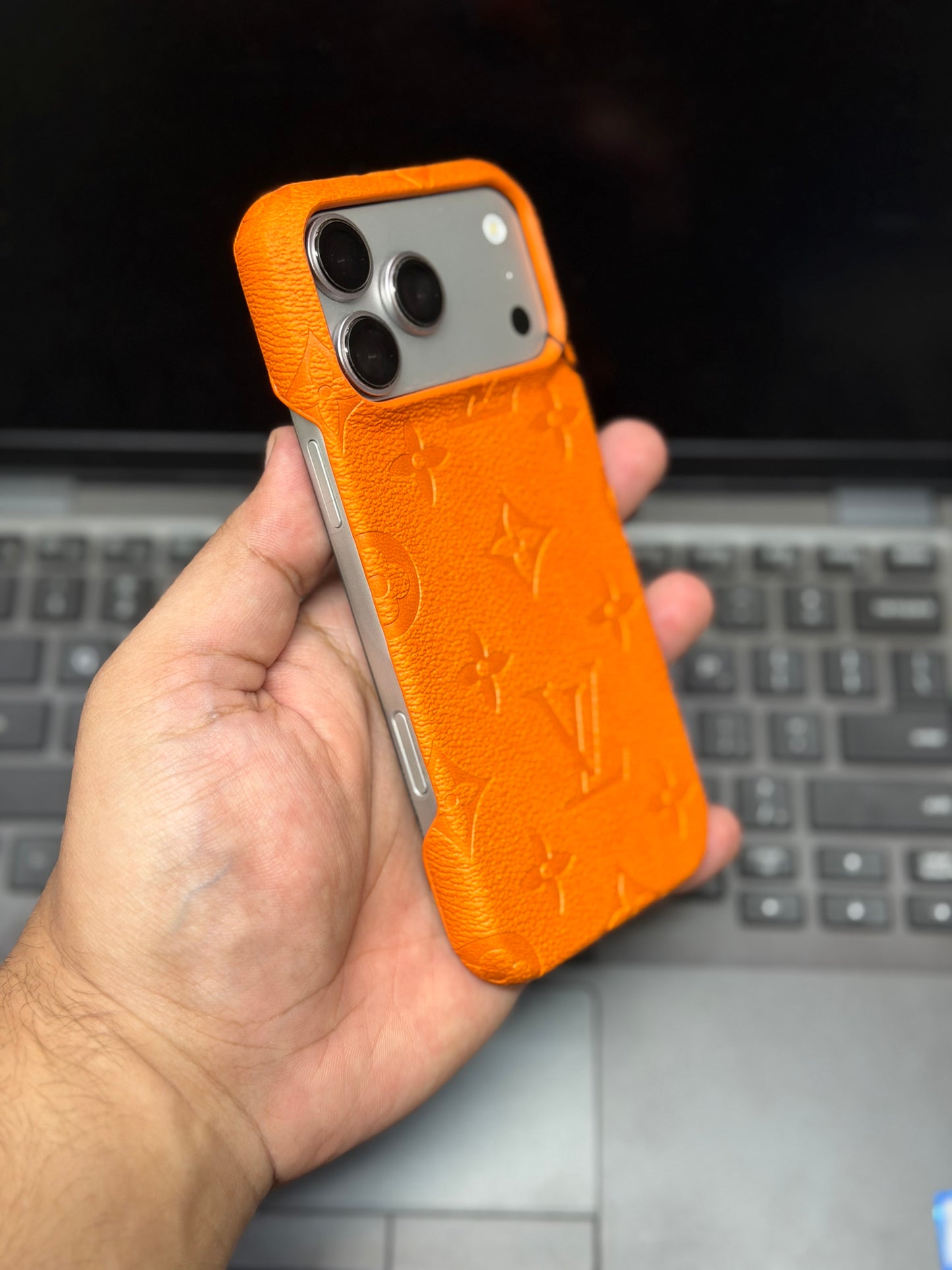 Luxury LV Branded Premium Side Cut Leather Case for iPhone