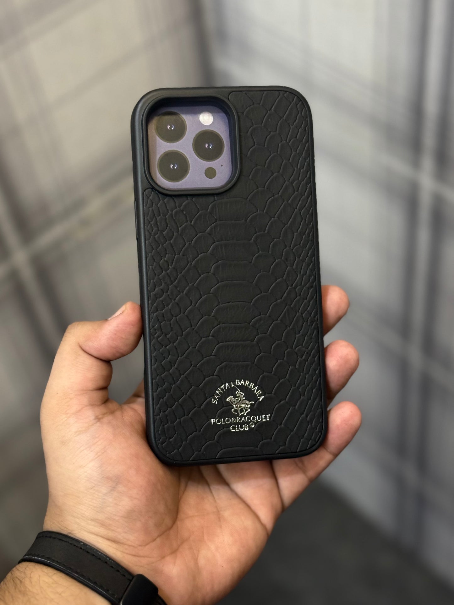 Luxury Snake Leather Santa Barbara Polo Case For iPhone