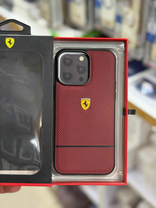 CG mobile Ferrari series maroon case for iPhone 14/15 pro max