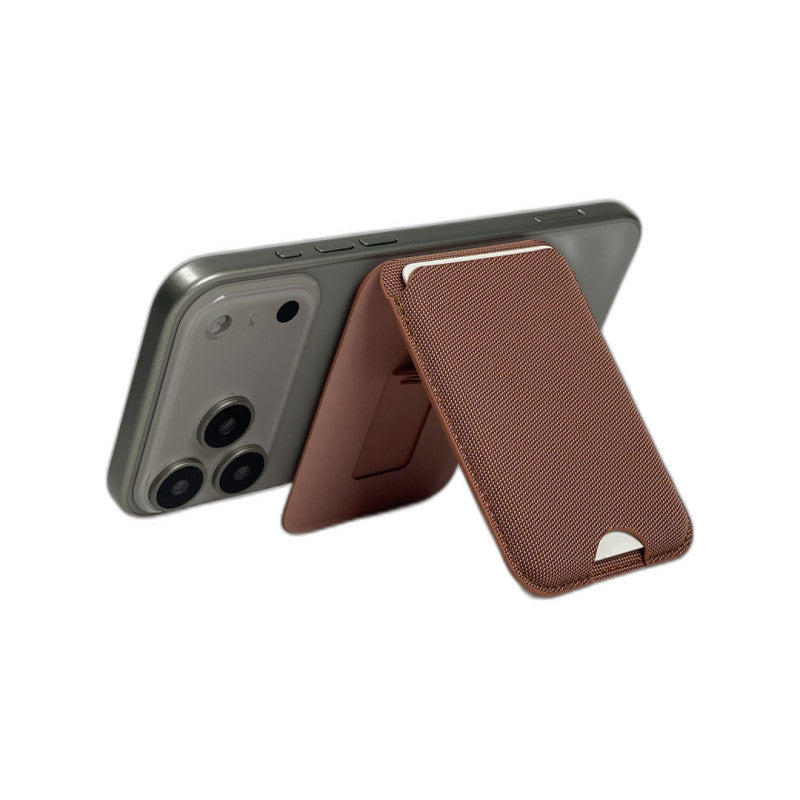 Snap on Phone Stand + Fabric Wallet - MagSafe TechWoven Slim Card Holder