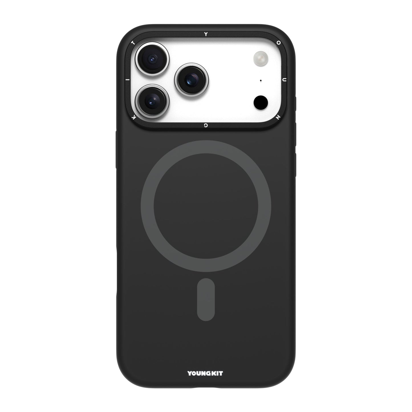 iPhone 17 Pro Max Case | YOUNGKIT Liquid Silicon Camera Stand Series (BLACK)