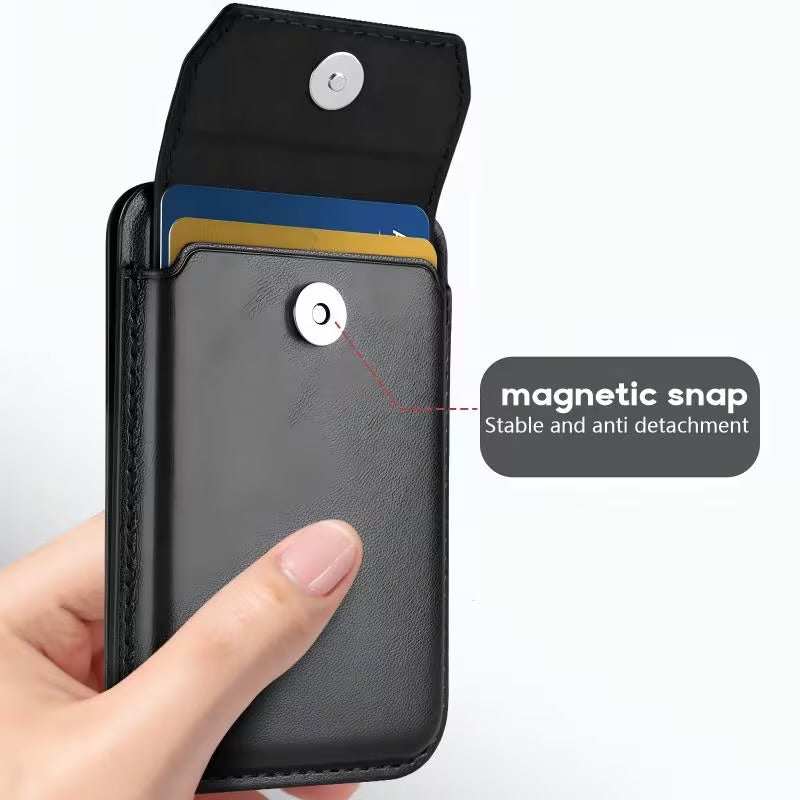 Snap on Phone Stand + Wallet - MagSafe Compatible Leather