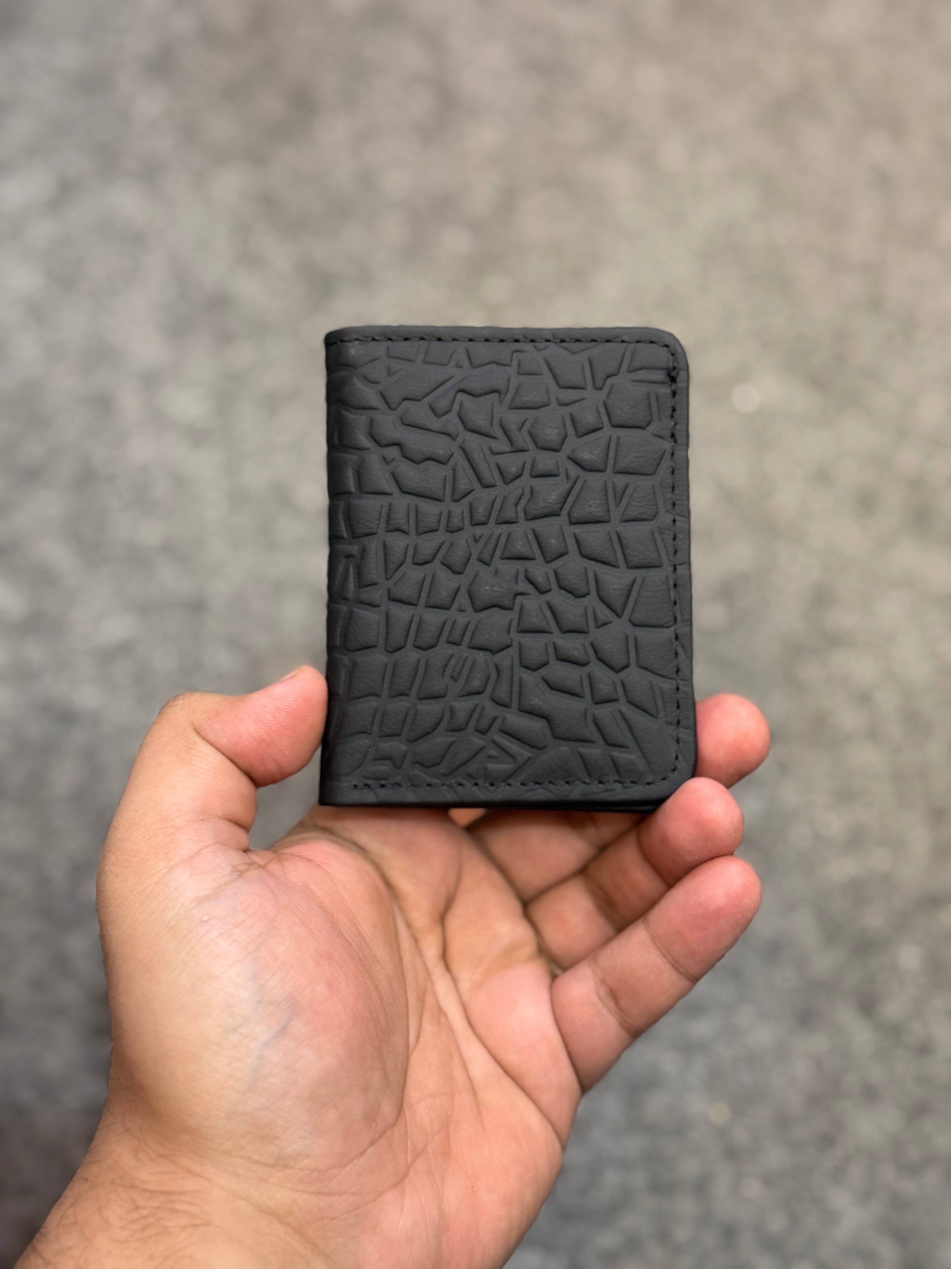 Genuine Leather Flip Wallet Black