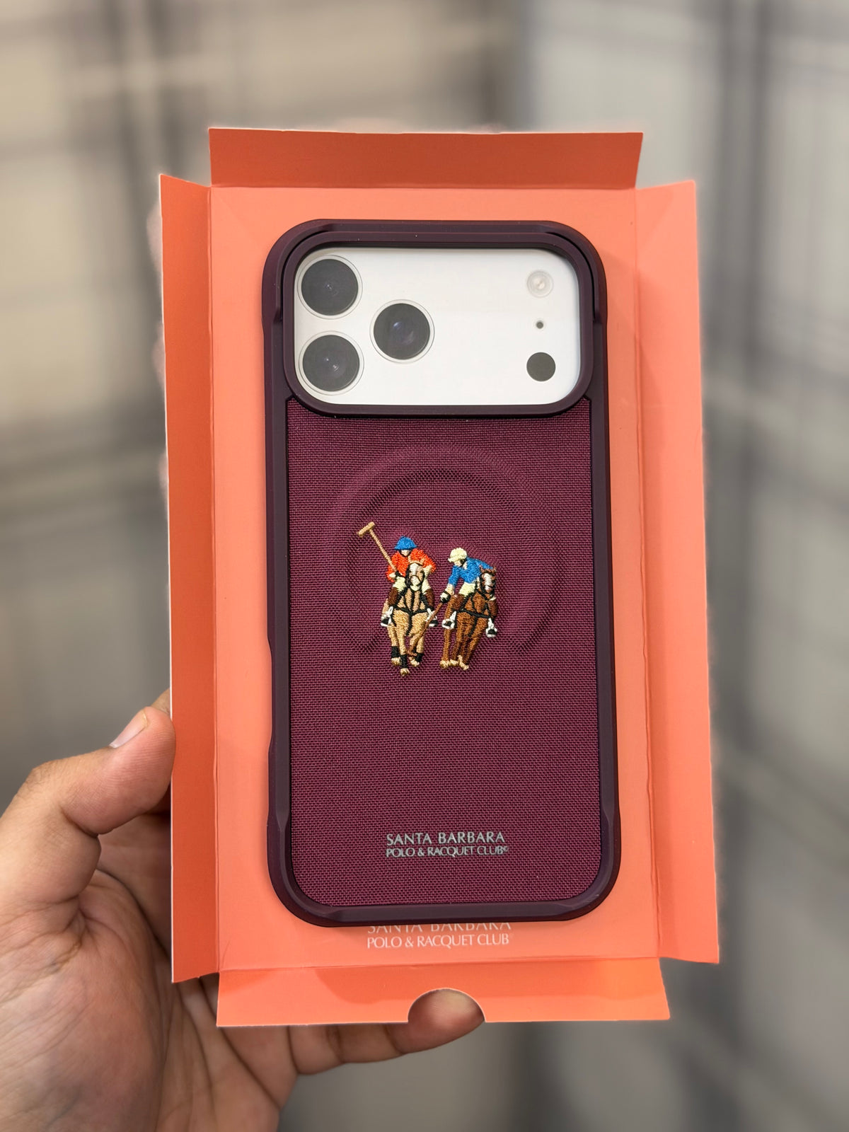 Original Polo Santa Barbara Equus Series with MagSafe - Premium Embroidered Woven Leather Case iPhone 17 / 18 Pro Max