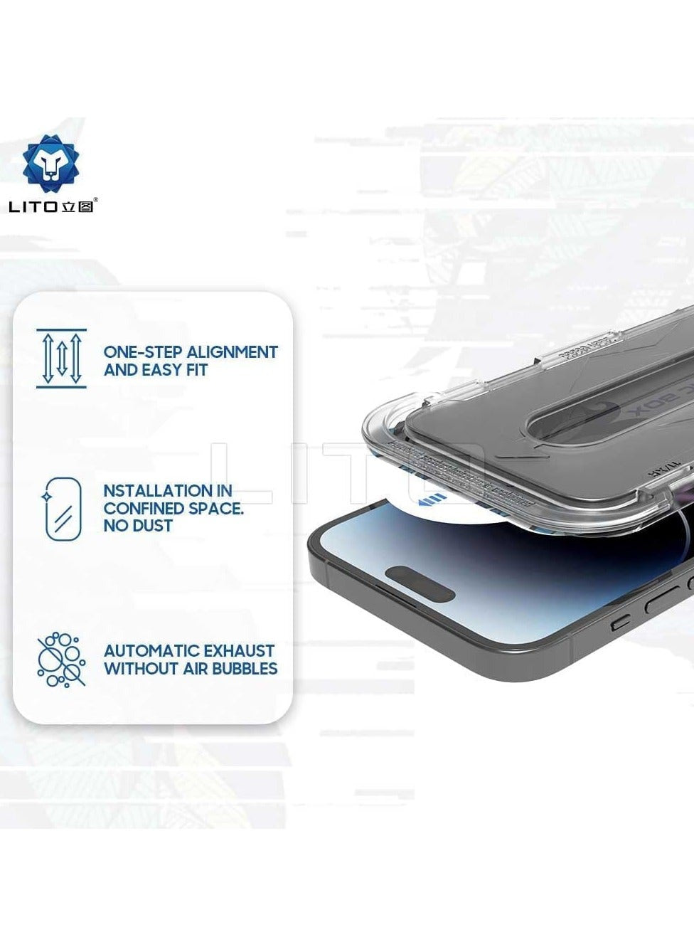 LITO Magic Glass Screen Protector Box With Applying Kit - Clear, Privacy & Matte for Apple iPhone | D+ Tools Series