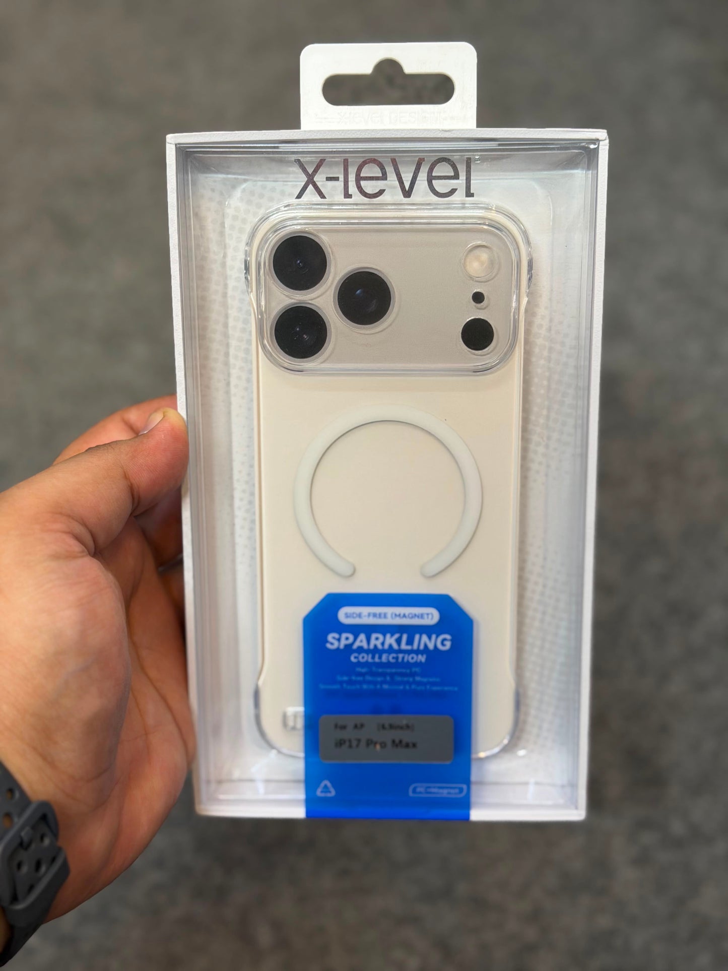 X Level Sparkling Frameless Clear Magsafe Case 17 Series