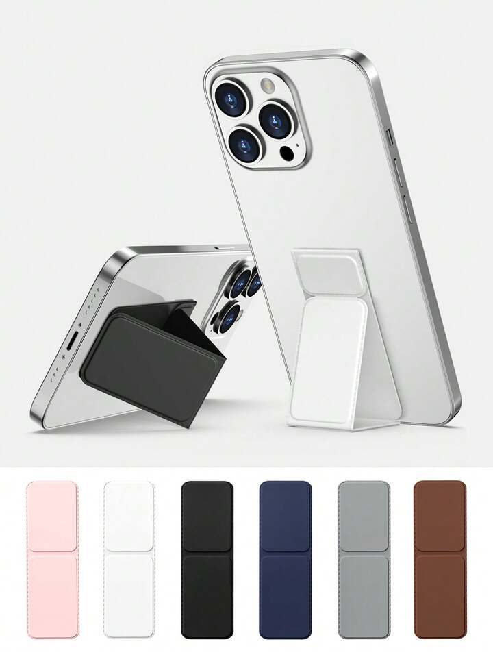 Magnetic Foldable Leather Phone Grip + Stand - Universal Mobile Kickstand Holder