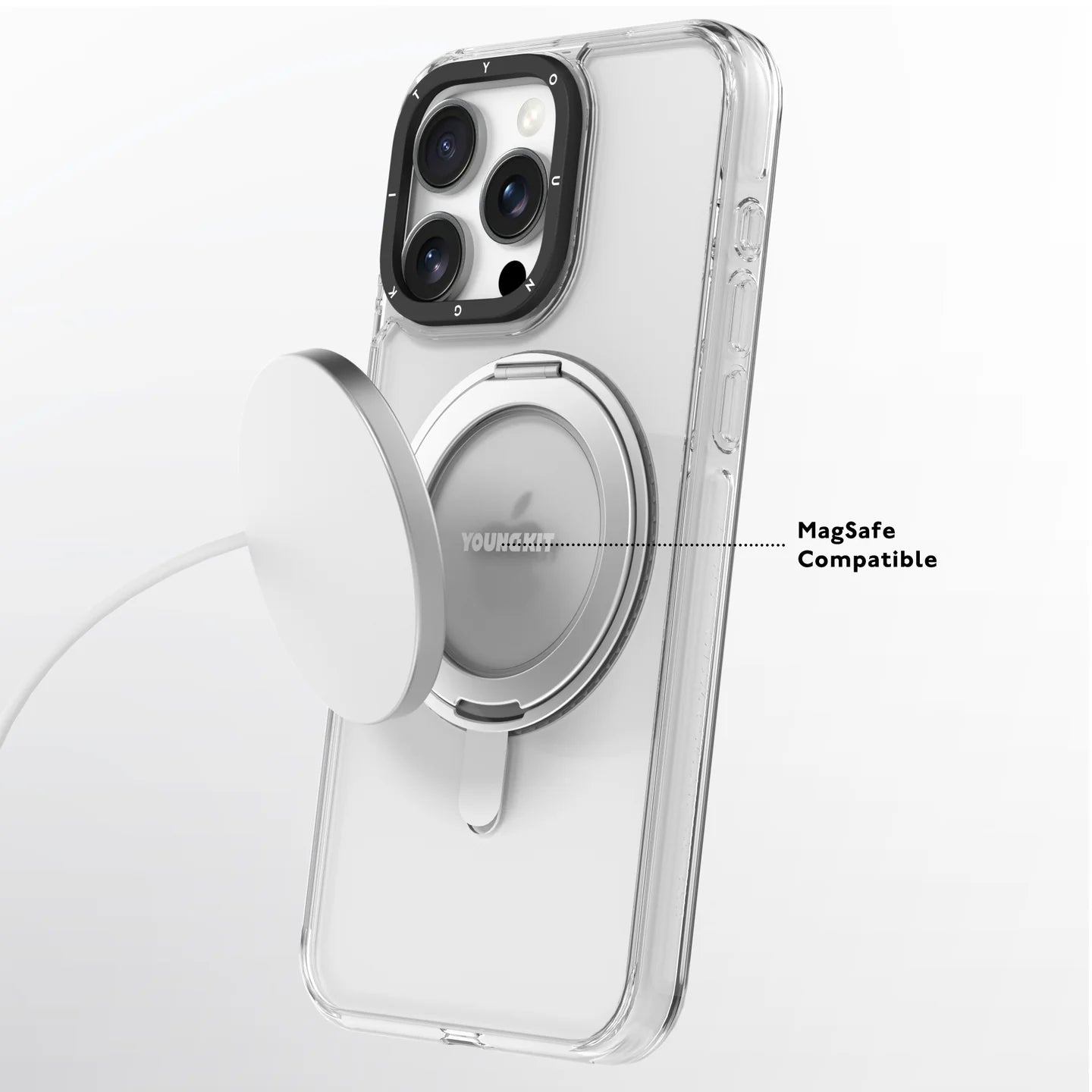 YoungKit Clear Spin Stand Case 16 Pro Max