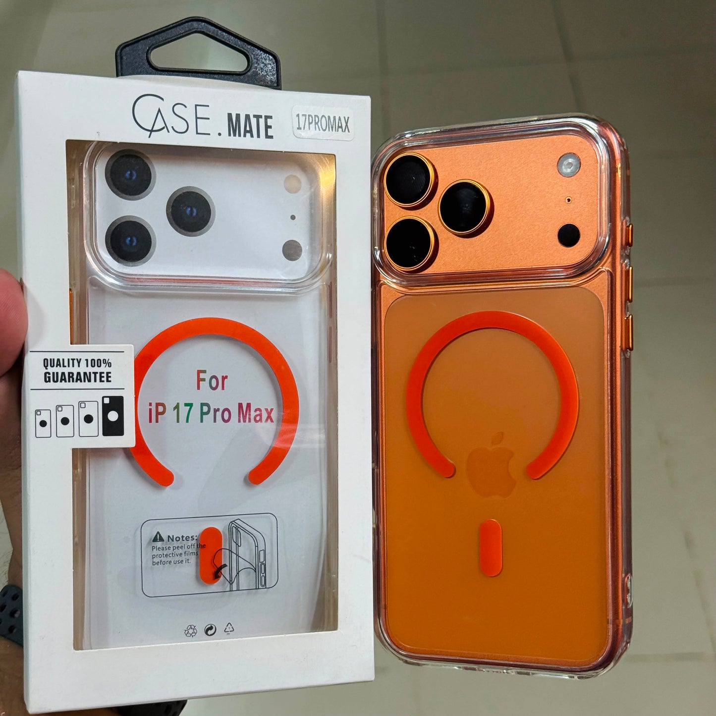 Clear Anti-Yellow Orange MagSafe Case for 17 Series