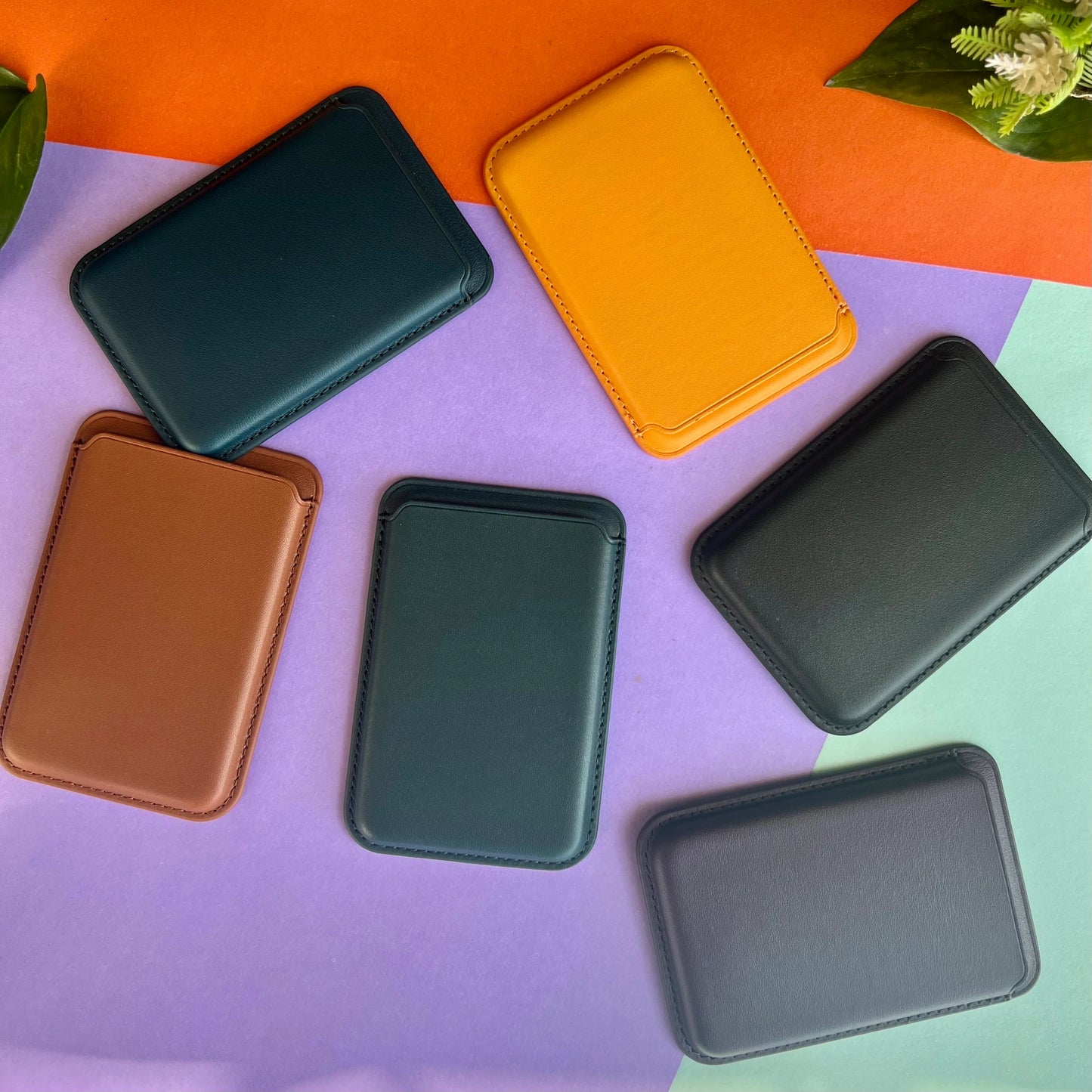 Premium Leather MagSafe Wallet - Magnetic Card Holder for Phone