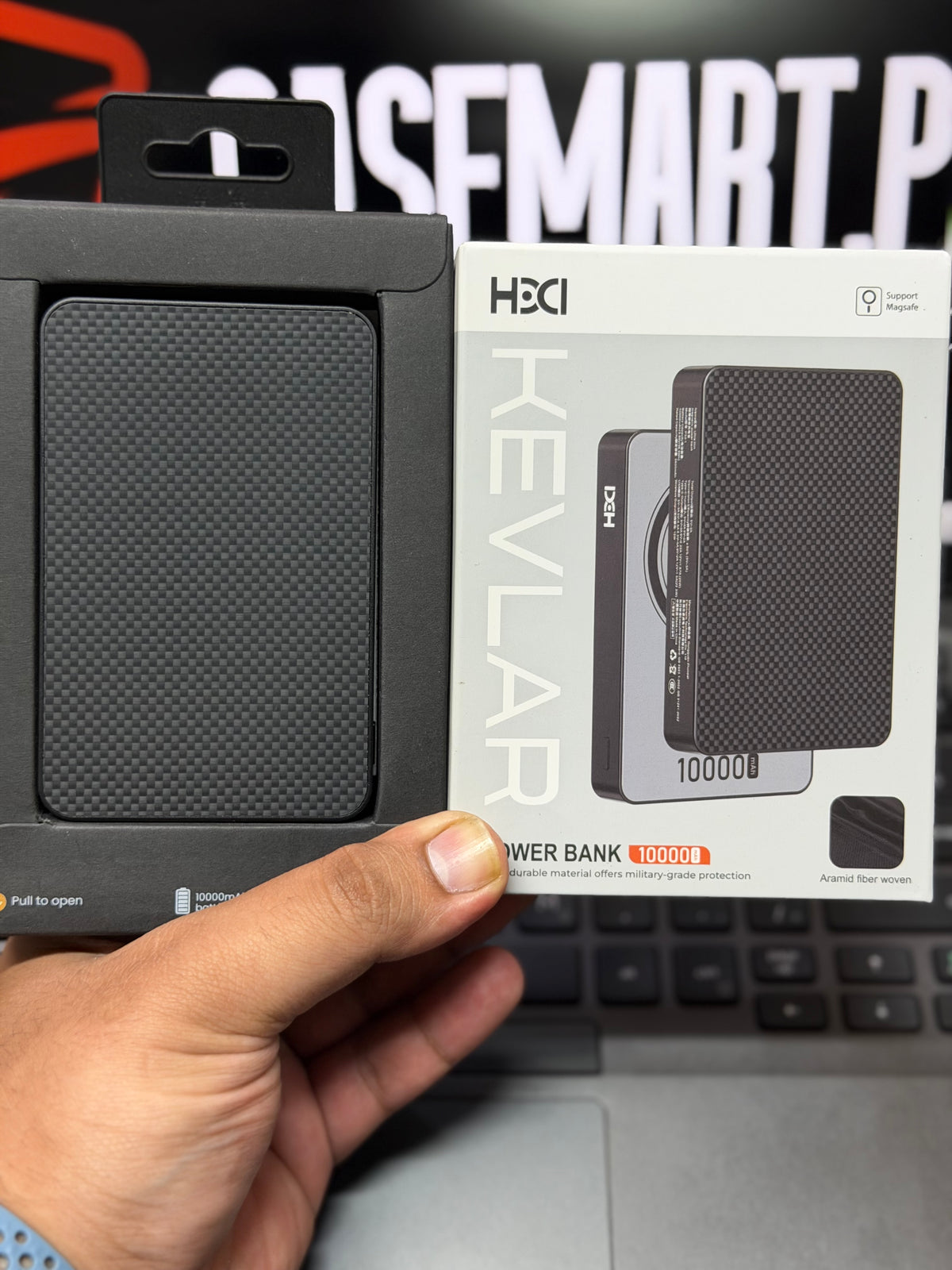 HDD Kevlar MagSafe Power Bank 10,000 mAh - Wireless Fast Charging | Aramid Fibre Woven Design