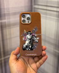 Polo Embroidered Leather Case Cedric Series Dark Brown SBPRC