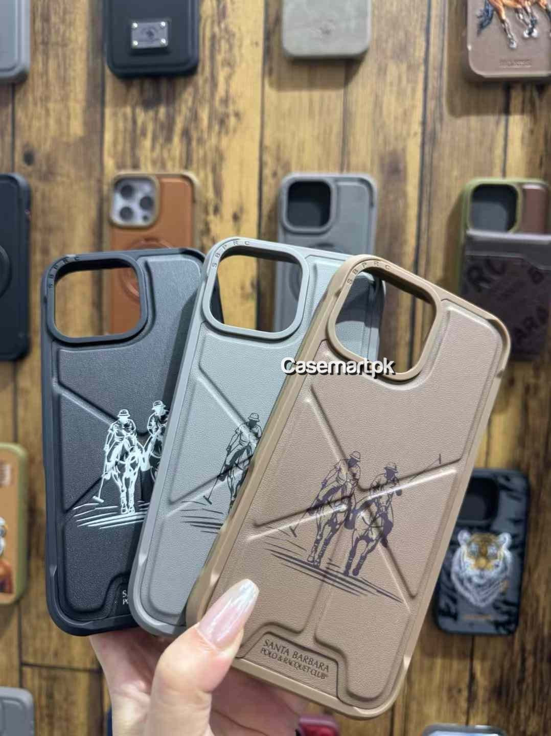 Polo Santa Barbara original marion series stand case in genuine leather for Apple iPhone 16 pro max