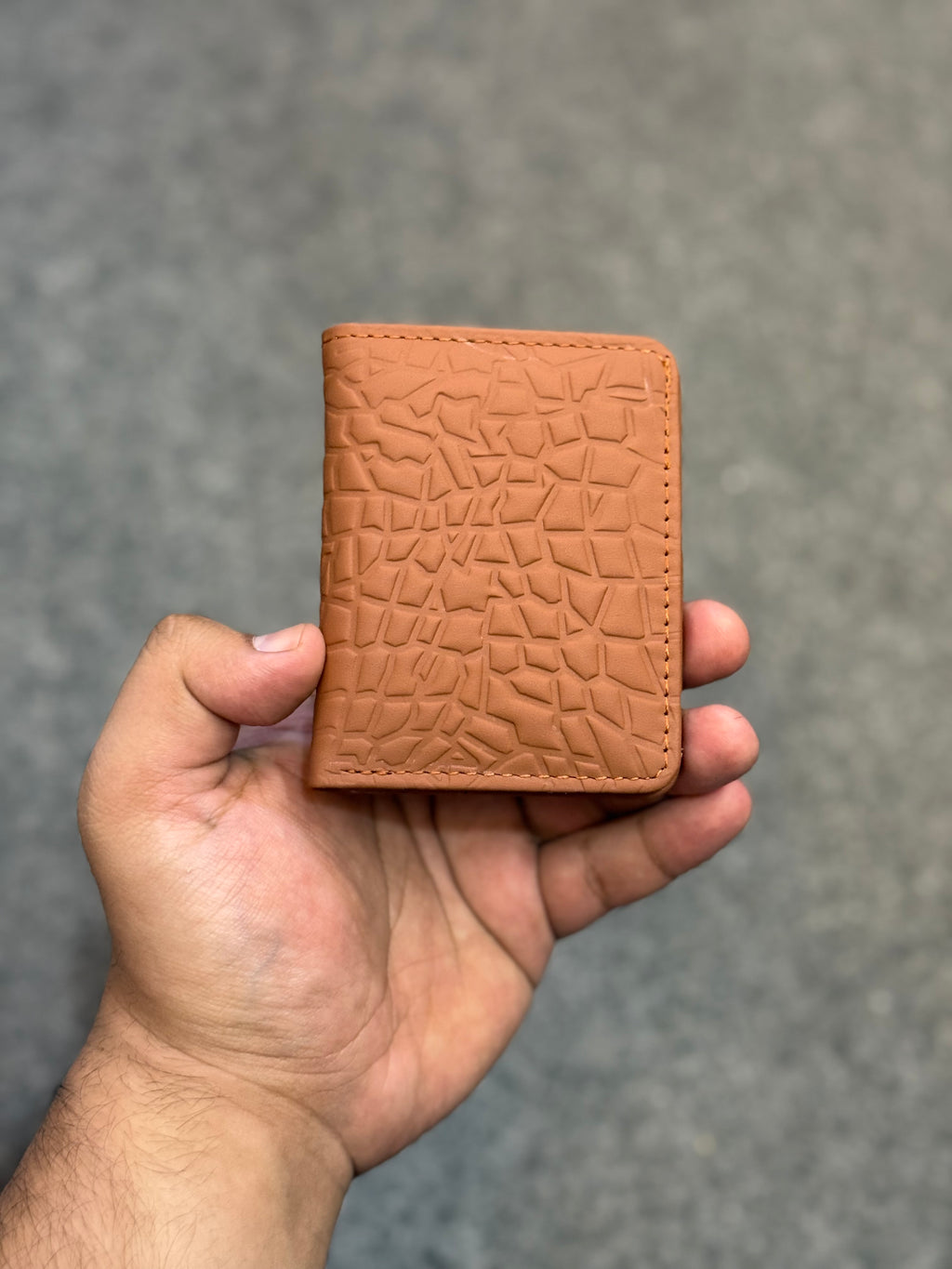 Genuine Leather Flip Wallet Brown