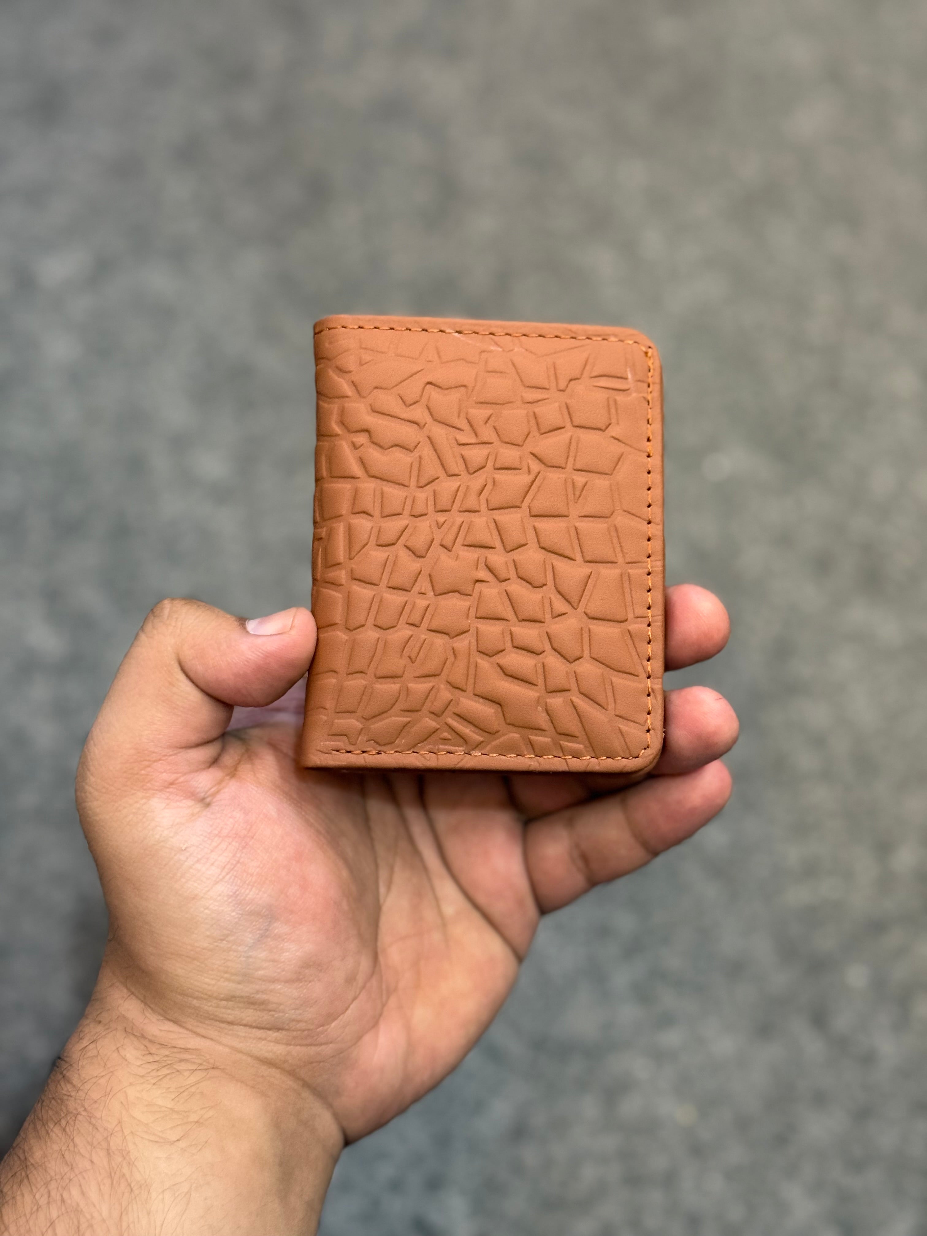 Genuine Leather Flip Wallet Brown