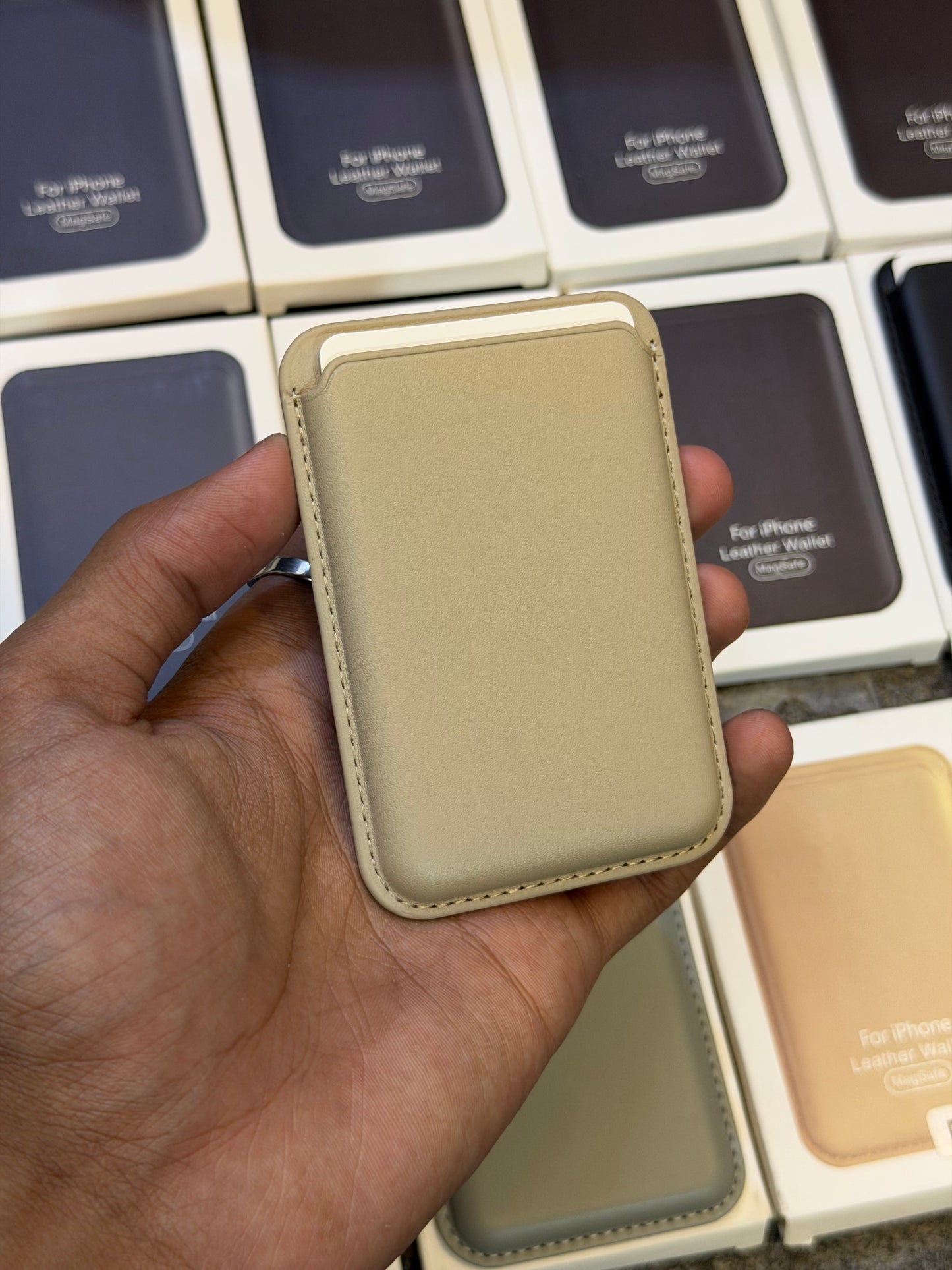 MagSafe Leather Wallet for Mobiles - Magnetic Card Holder
