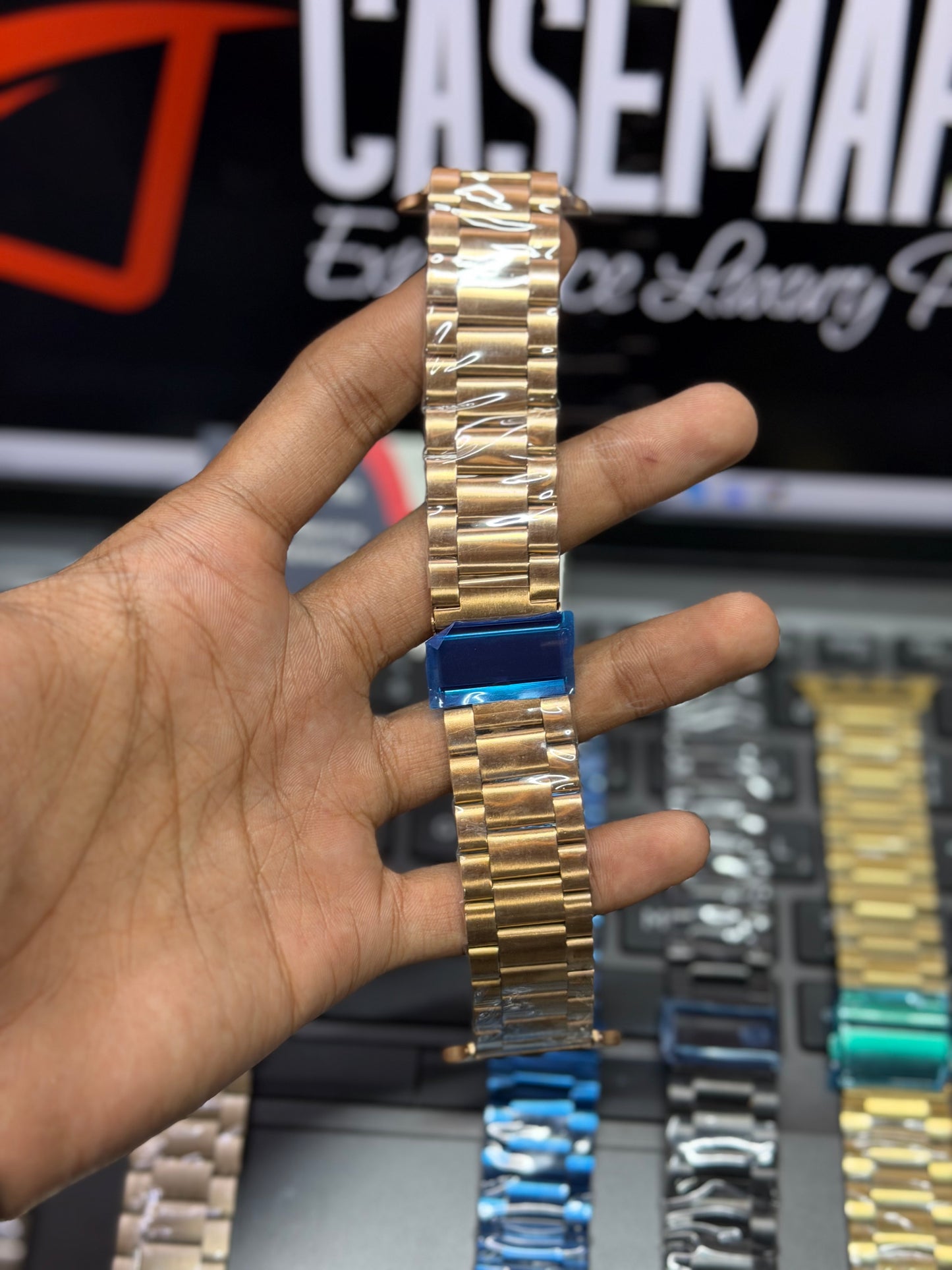 Premium Rolex Style Stainless Steel Chain Strap for Apple Watch 42 to 49 mm
