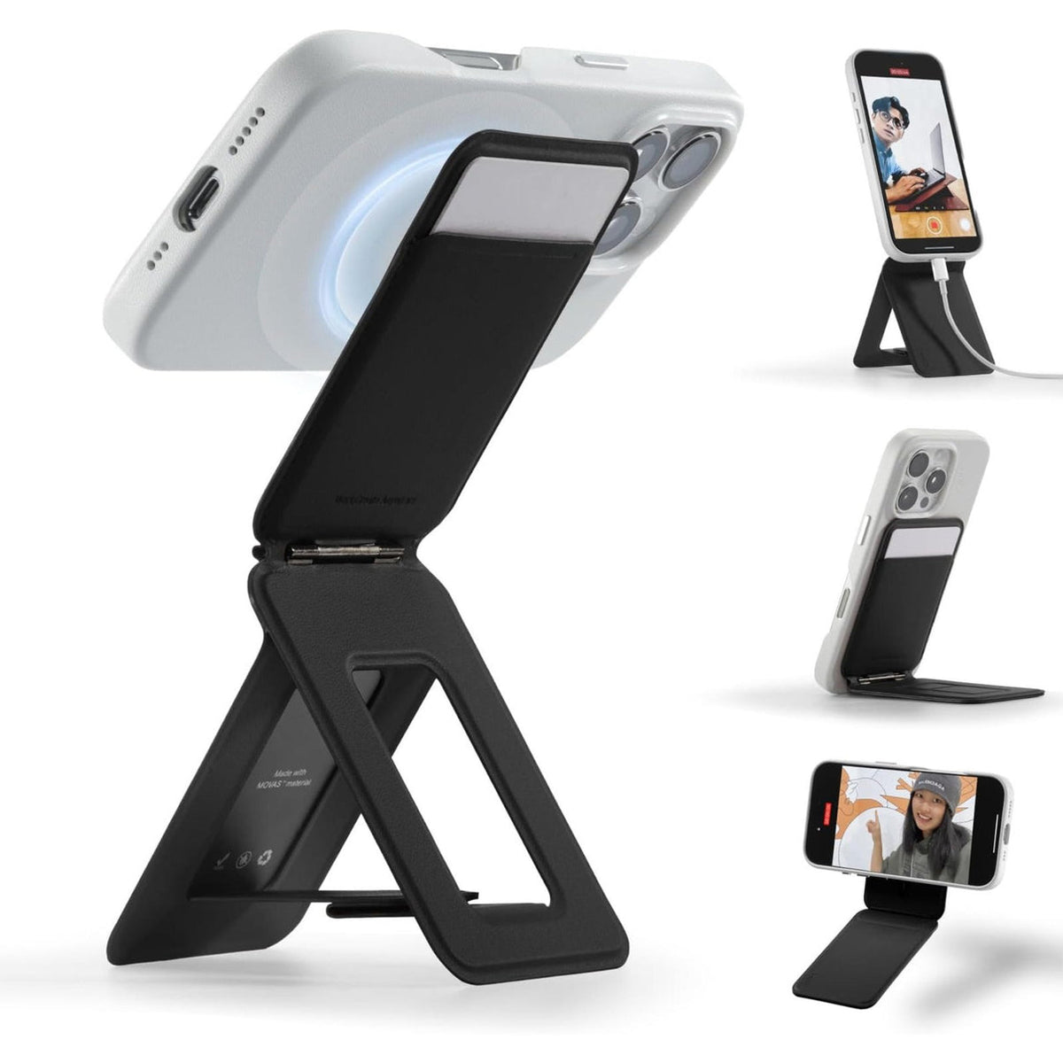MagSafe Wallet + Tripod - Slim Magnetic Phone Card Holder with Stand
