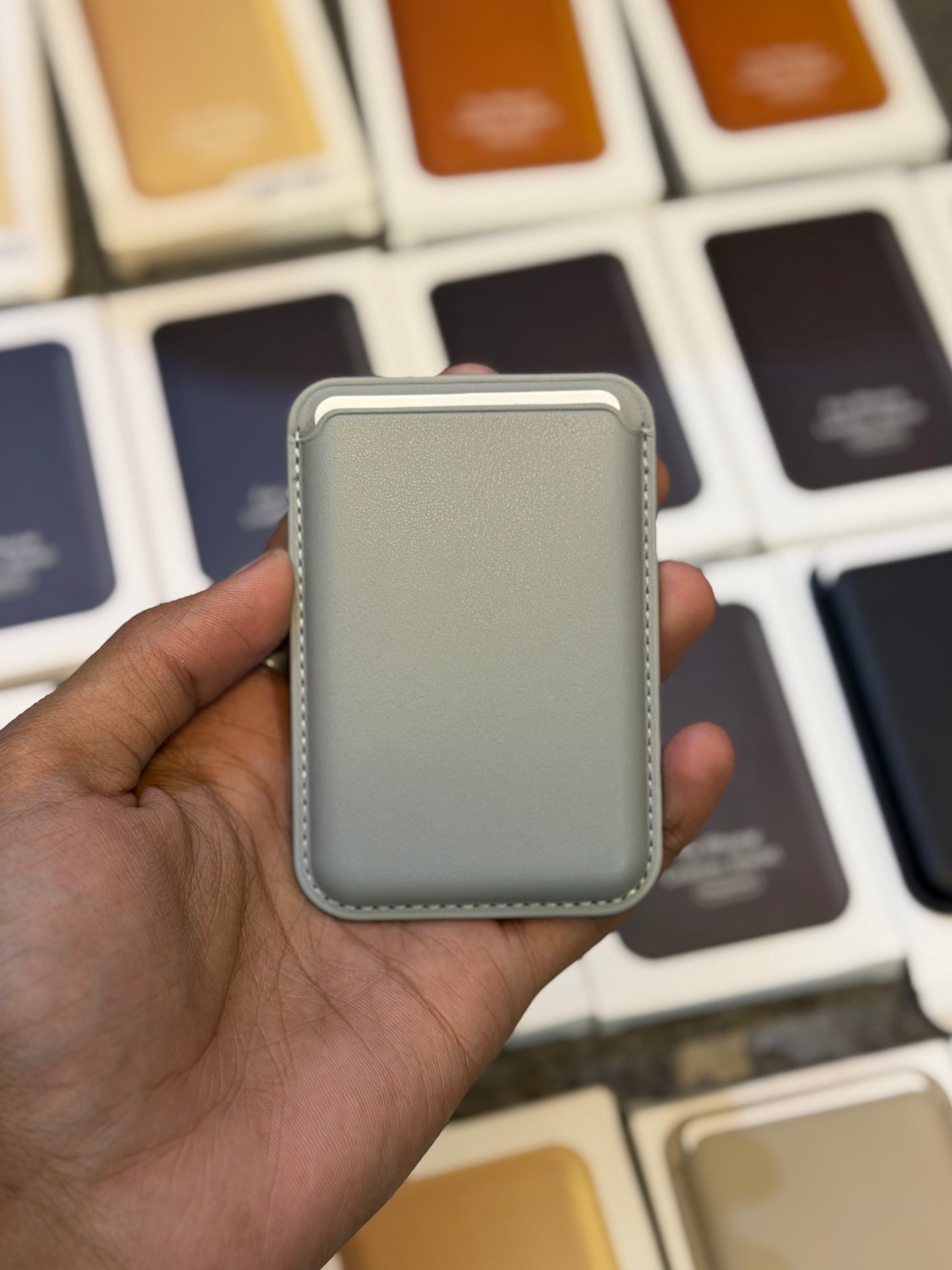 MagSafe Leather Wallet for Mobiles - Magnetic Card Holder