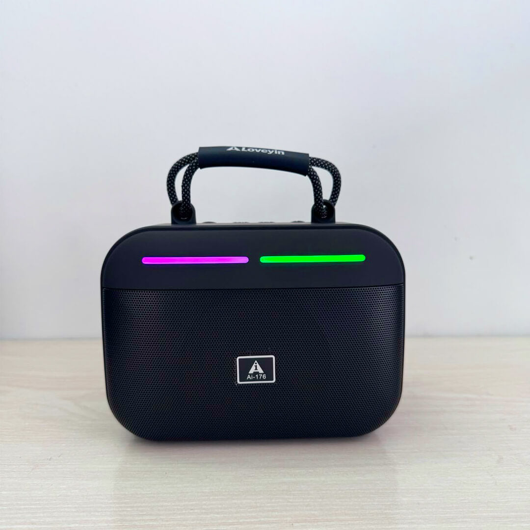 AI-176 Wireless Bluetooth Loud Portable Speaker RGB Party Lights with FM, USB, TF Card & Deep Bass | Best Outdoor Speaker Pakistan