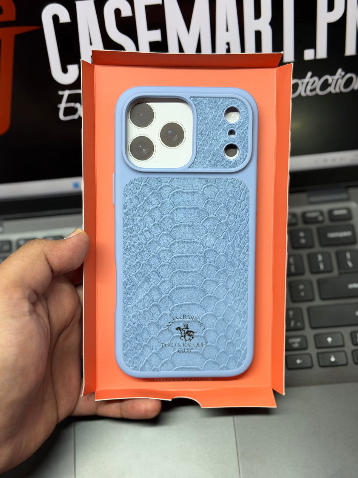 Santa Barbara Polo Knight Series Premium Leather Case for iPhone 18 / 17 Pro Max – Luxury Slim Snake Pattern Case