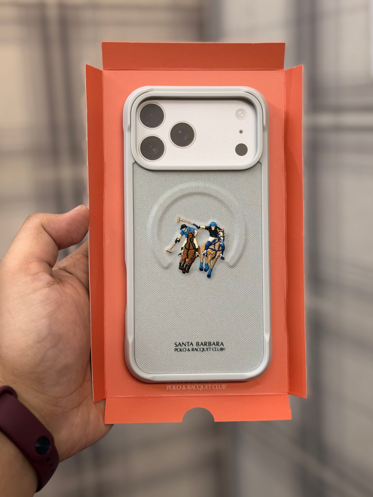 Original Polo Santa Barbara Equus Series with MagSafe - Premium Embroidered Woven Leather Case iPhone 17 / 18 Pro Max