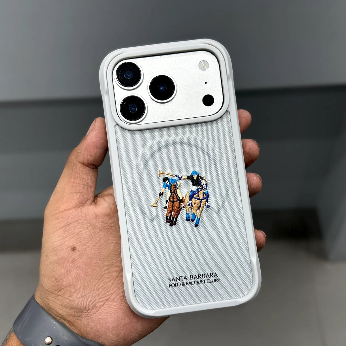 Original Polo Santa Barbara Equus Series with MagSafe - Premium Embroidered Woven Leather Case iPhone 17 / 18 Pro Max