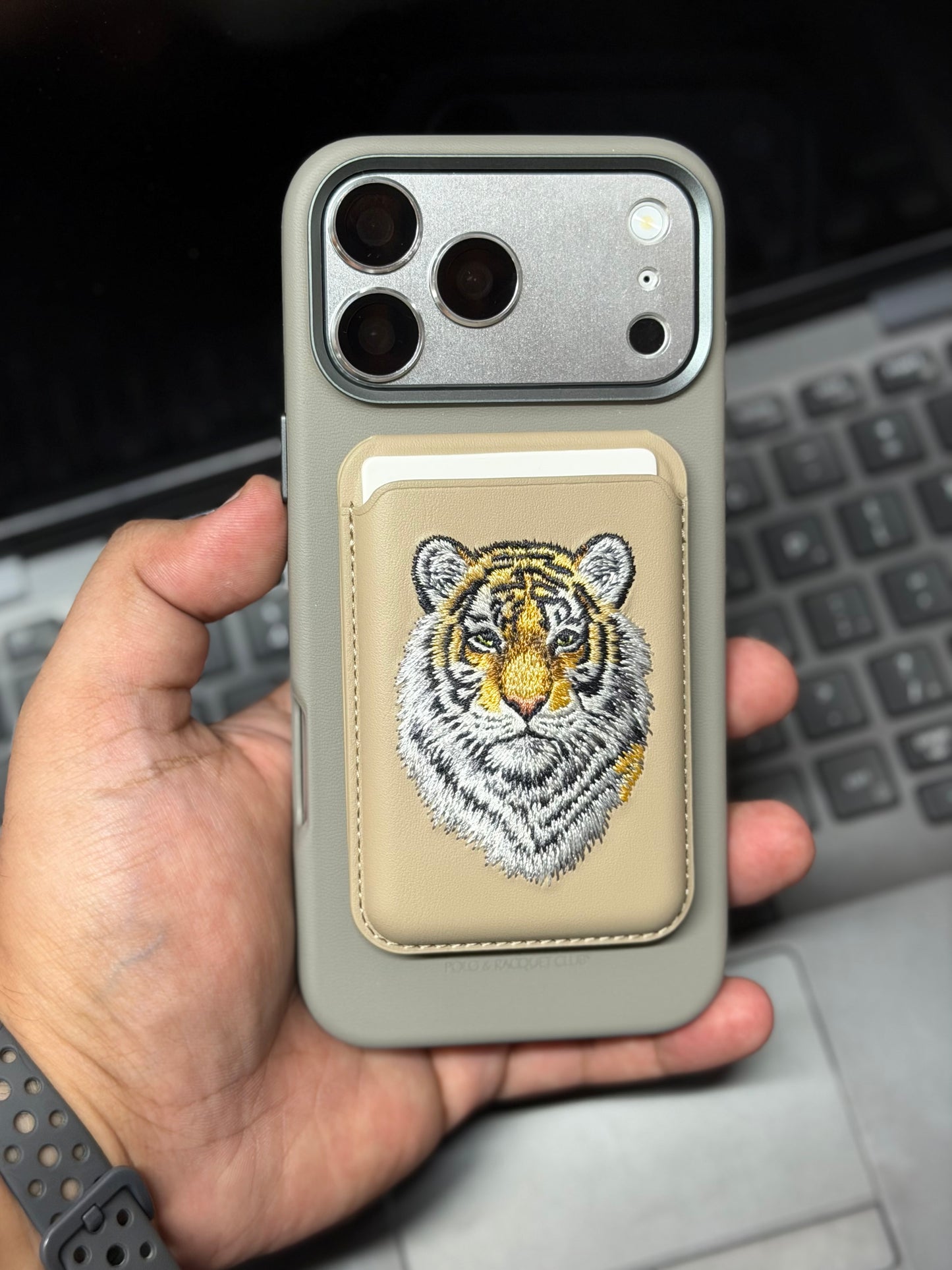 Polo Embroidered MagSafe Stand Wallet - Santa Barbara Savanna Series