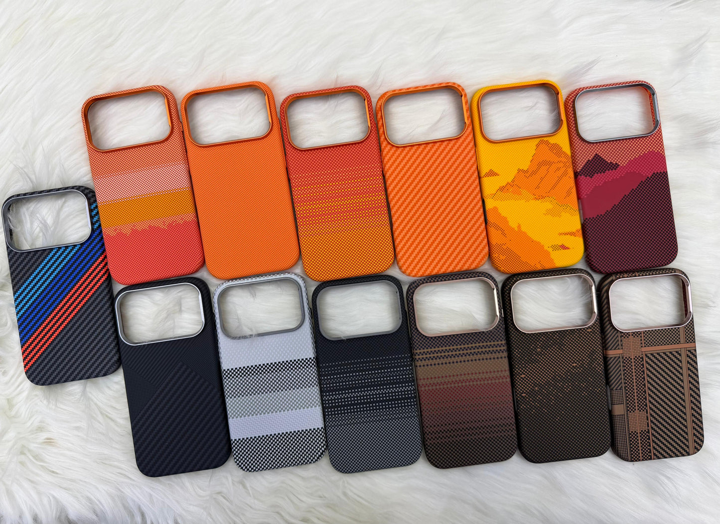 Luxo Carbon Fibre Kevlar For Cosmic Orange iPhone 17 series