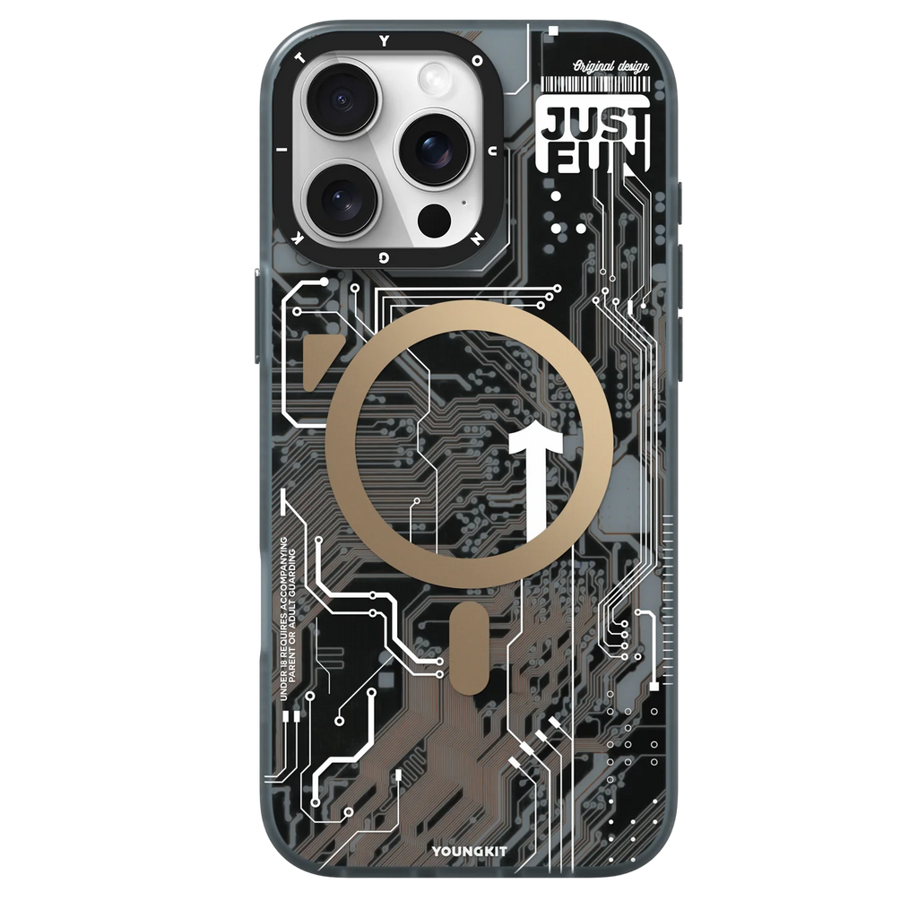 YoungKit Futuristic Circuit Desert Titanium 16 Pro Max