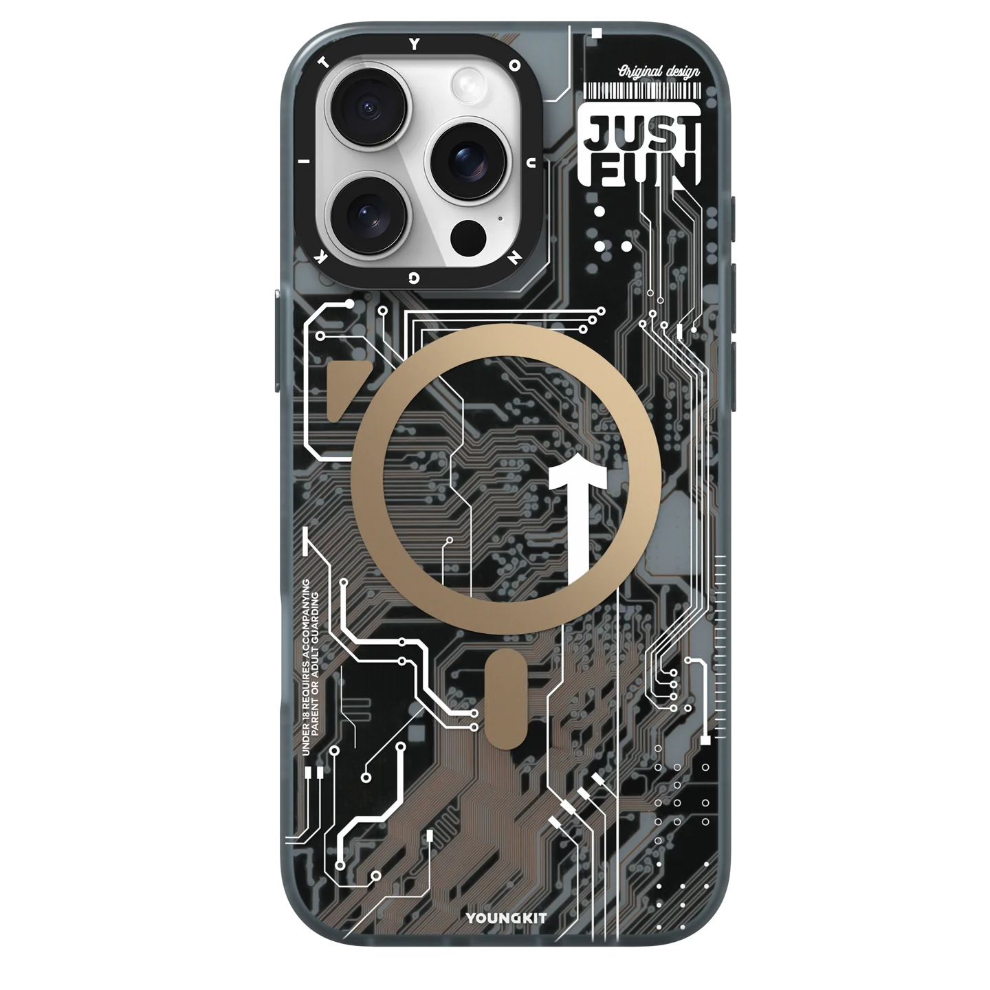 YoungKit Futuristic Circuit Desert Titanium 16 Pro Max