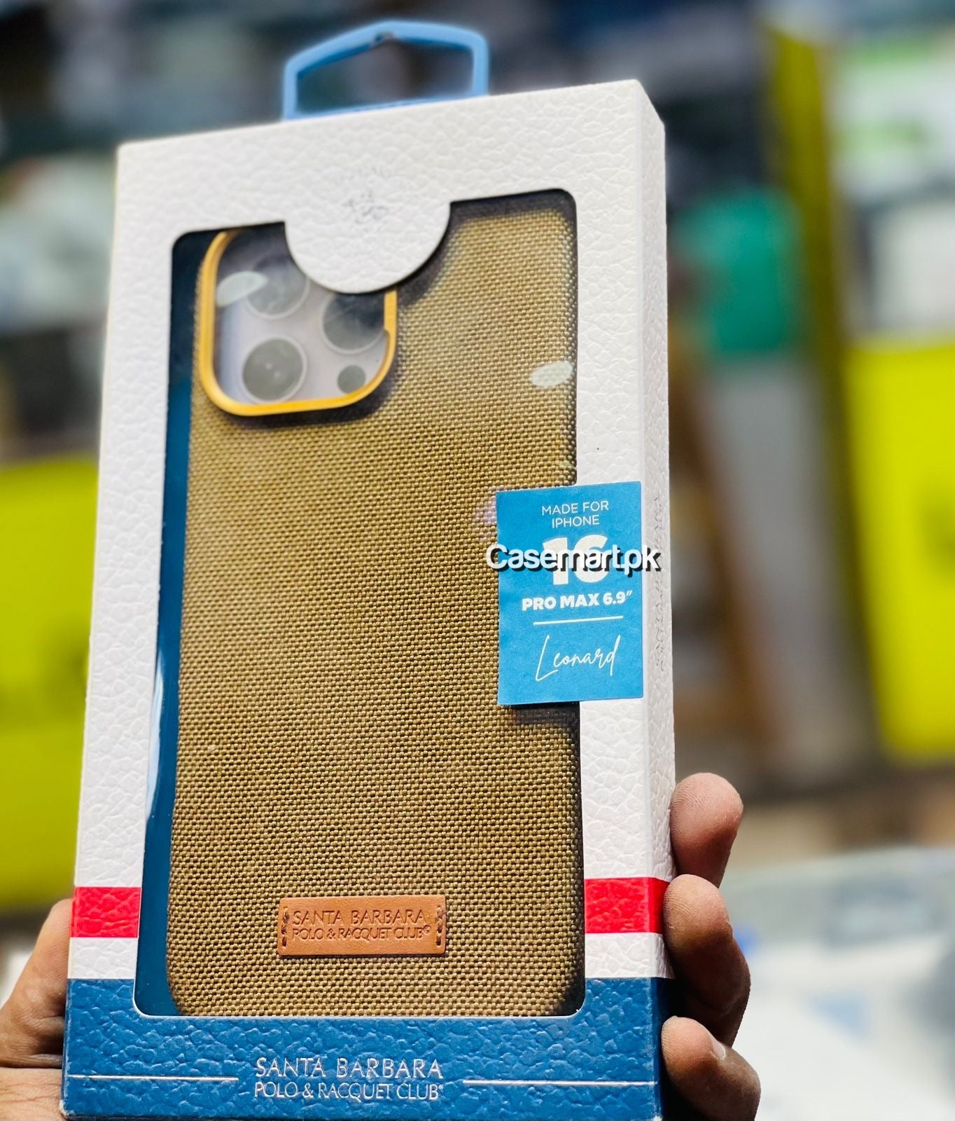 Polo Santa Barbara Leonard case leather+fabric for Apple iPhone 16 pro and 16 pro max