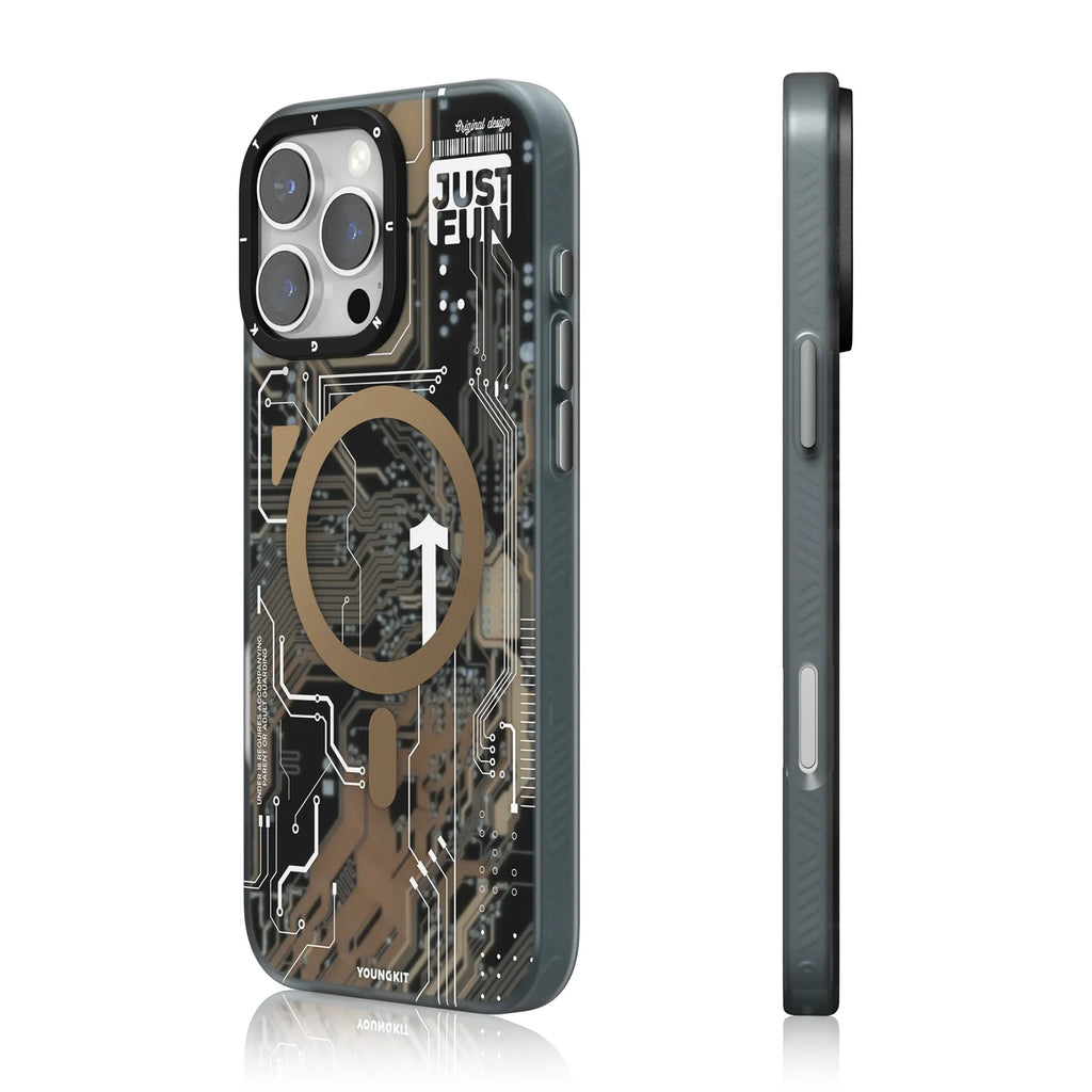 YoungKit Futuristic Circuit Desert Titanium 16 Pro Max