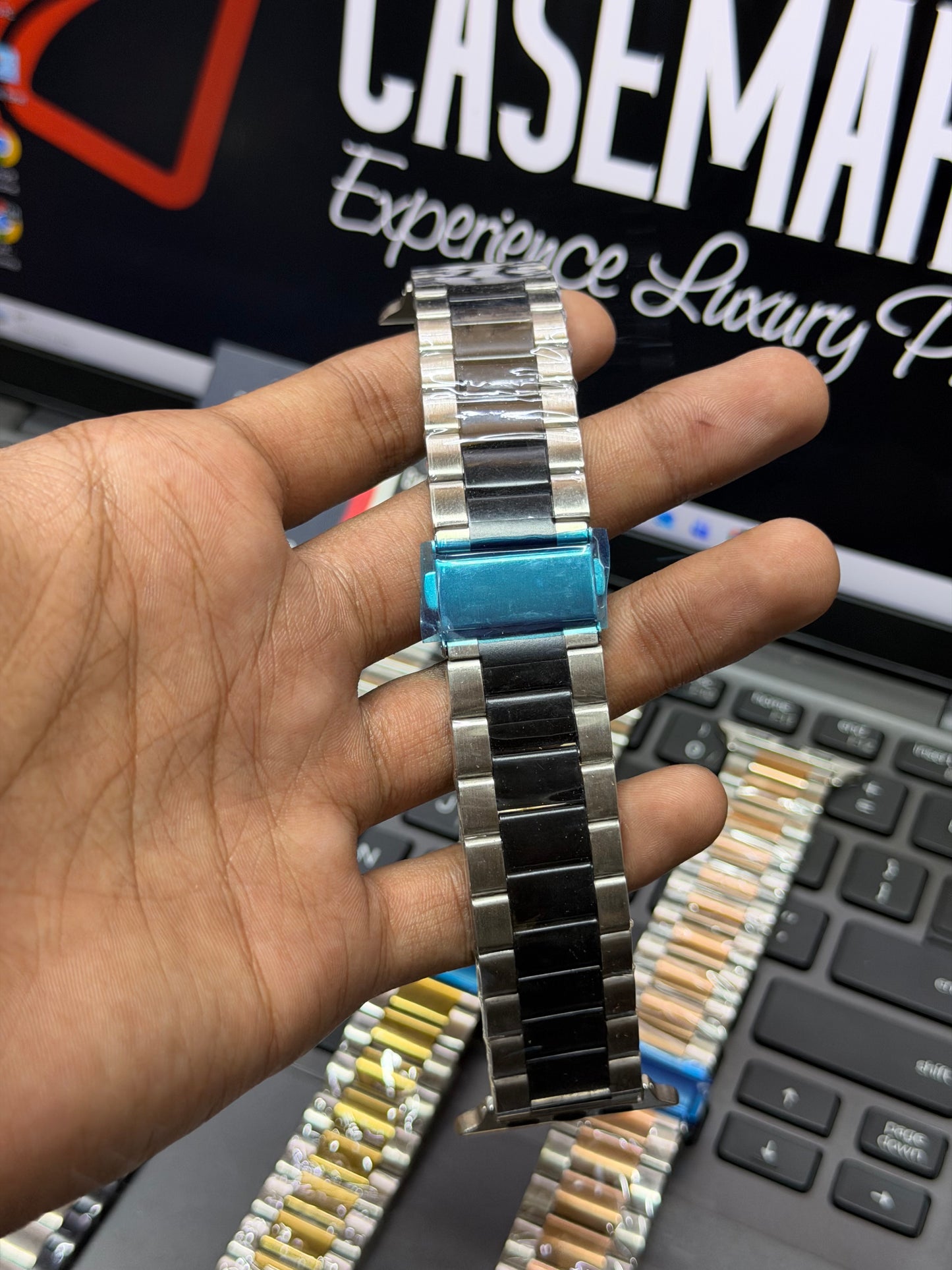 Luxury Rolex Metal Two-Tone Bracelet Chain  - Apple Watch 42 to 49 mm
