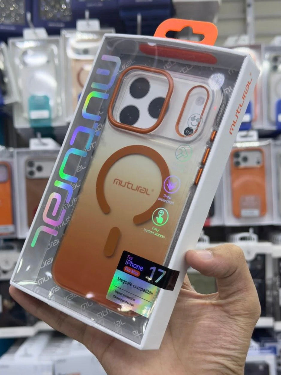 Mutural Dual Color Matt Magsafe Case Cosmic Orange 17 Pro Max