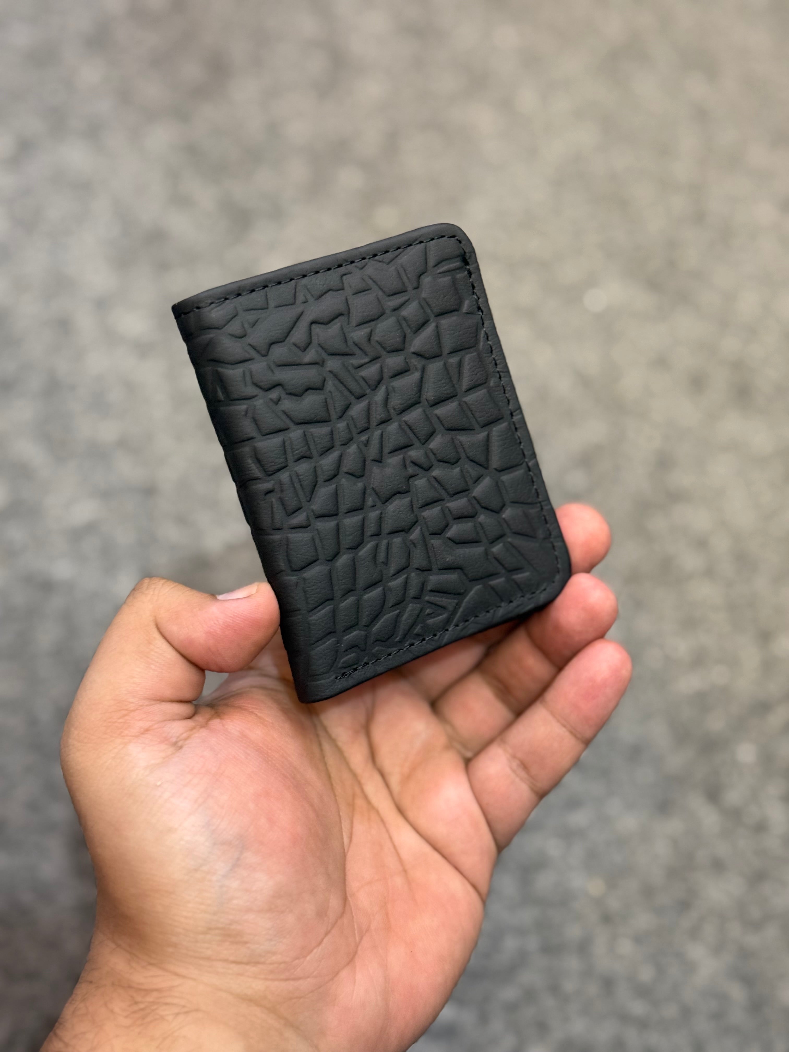 Genuine Leather Flip Wallet Black