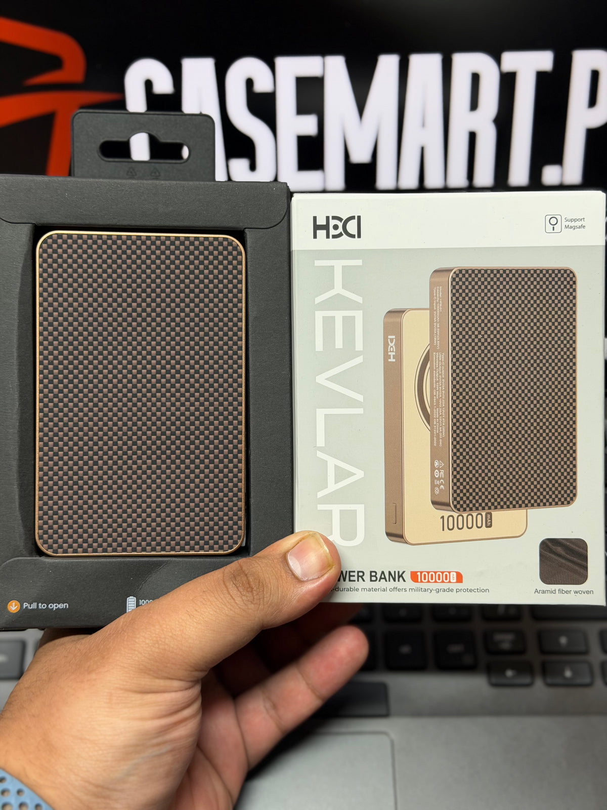HDD Kevlar MagSafe Power Bank 10,000 mAh - Wireless Fast Charging | Aramid Fibre Woven Design
