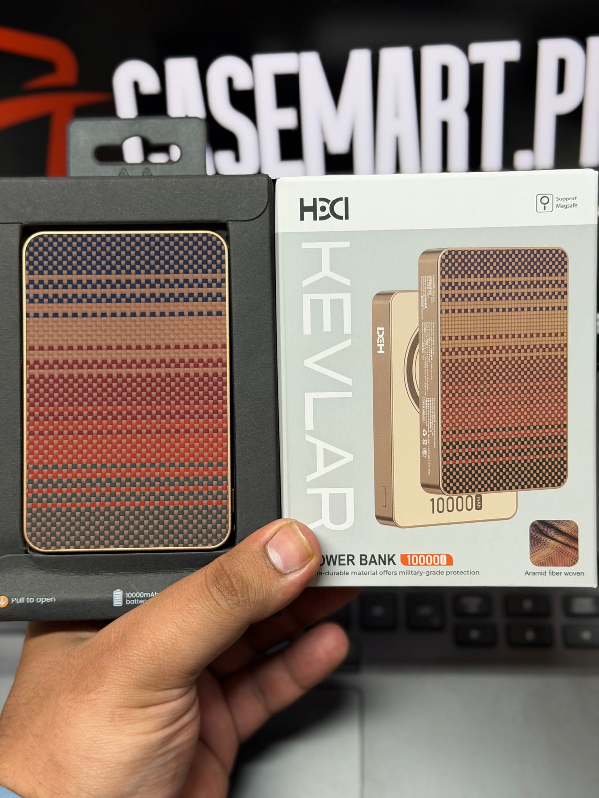 HDD Kevlar MagSafe Power Bank 10,000 mAh - Wireless Fast Charging | Aramid Fibre Woven Design