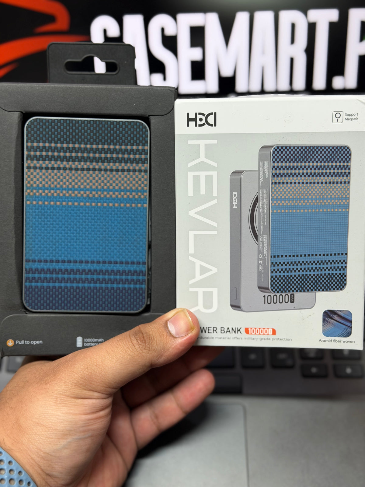 HDD Kevlar MagSafe Power Bank 10,000 mAh - Wireless Fast Charging | Aramid Fibre Woven Design