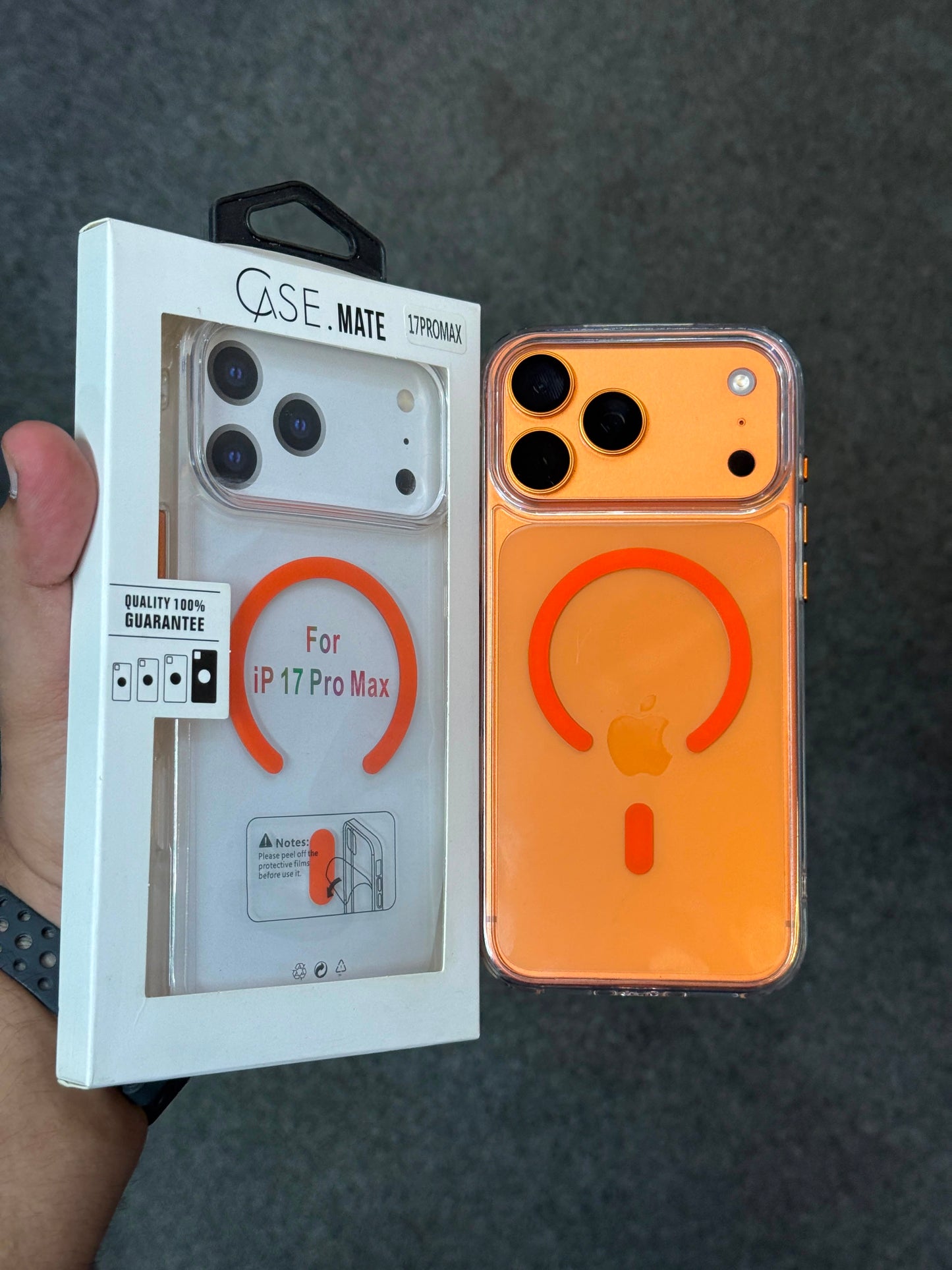 Clear Anti-Yellow Orange MagSafe Case for 17 Series