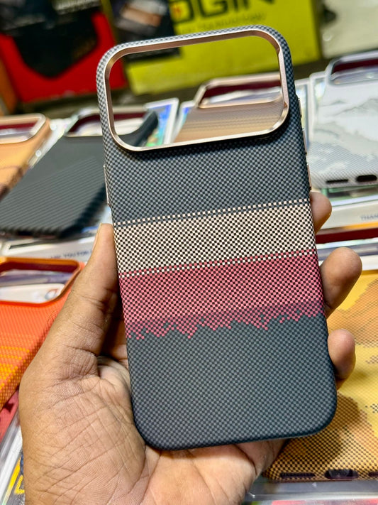 Grey Sunset Carbon Fibre With MagSafe LUXO 17 Pro Max