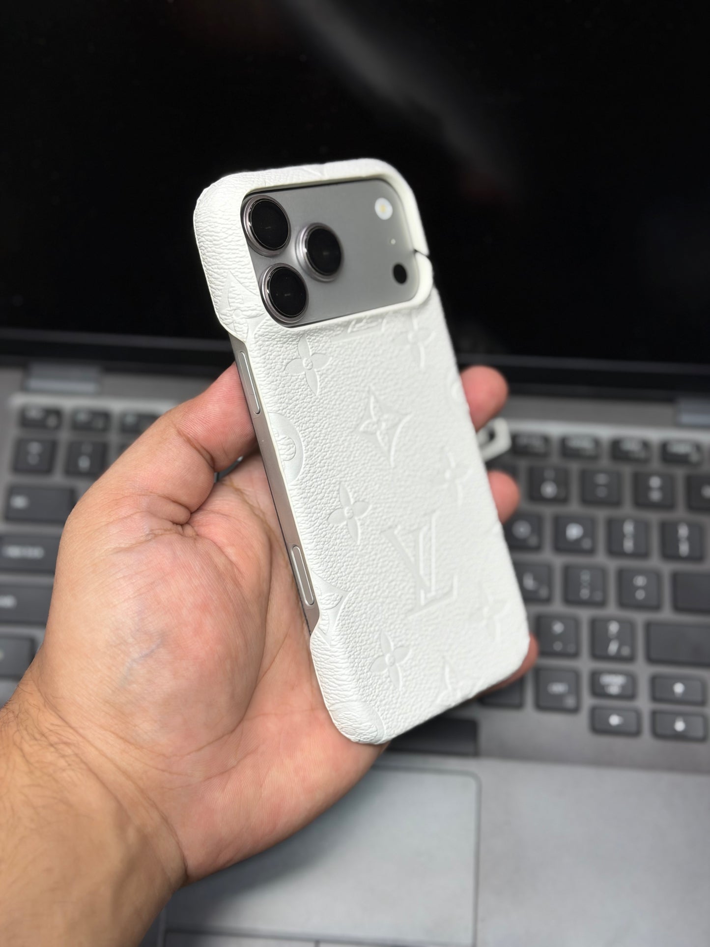 Luxury LV Branded Premium Side Cut Leather Case for iPhone