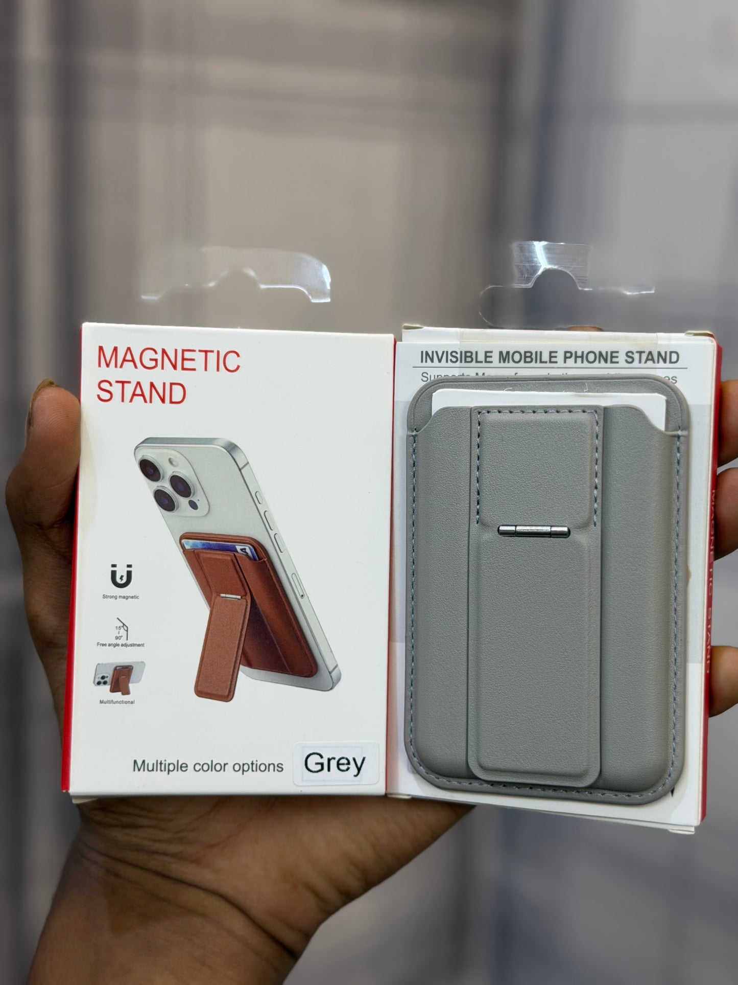 MagSafe Leather Wallet with Kickstand