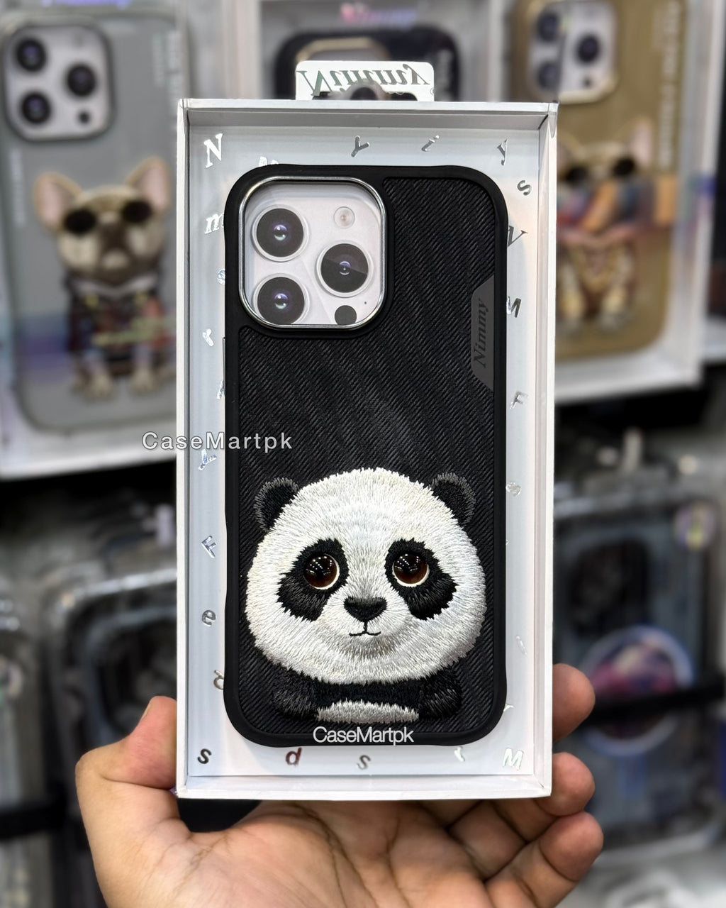 Nimmy Leather Panda 3D Embroidered 16 Pro Max